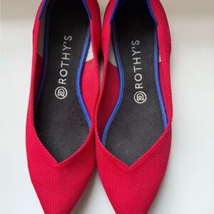 Rothy's Red Ballet Flats Elegant Slip-On Loafers pointed toe